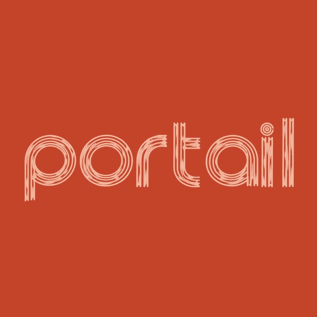 The Portail wordmark on terracotta
